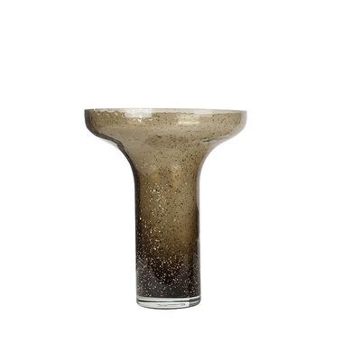 Dark green glass vase