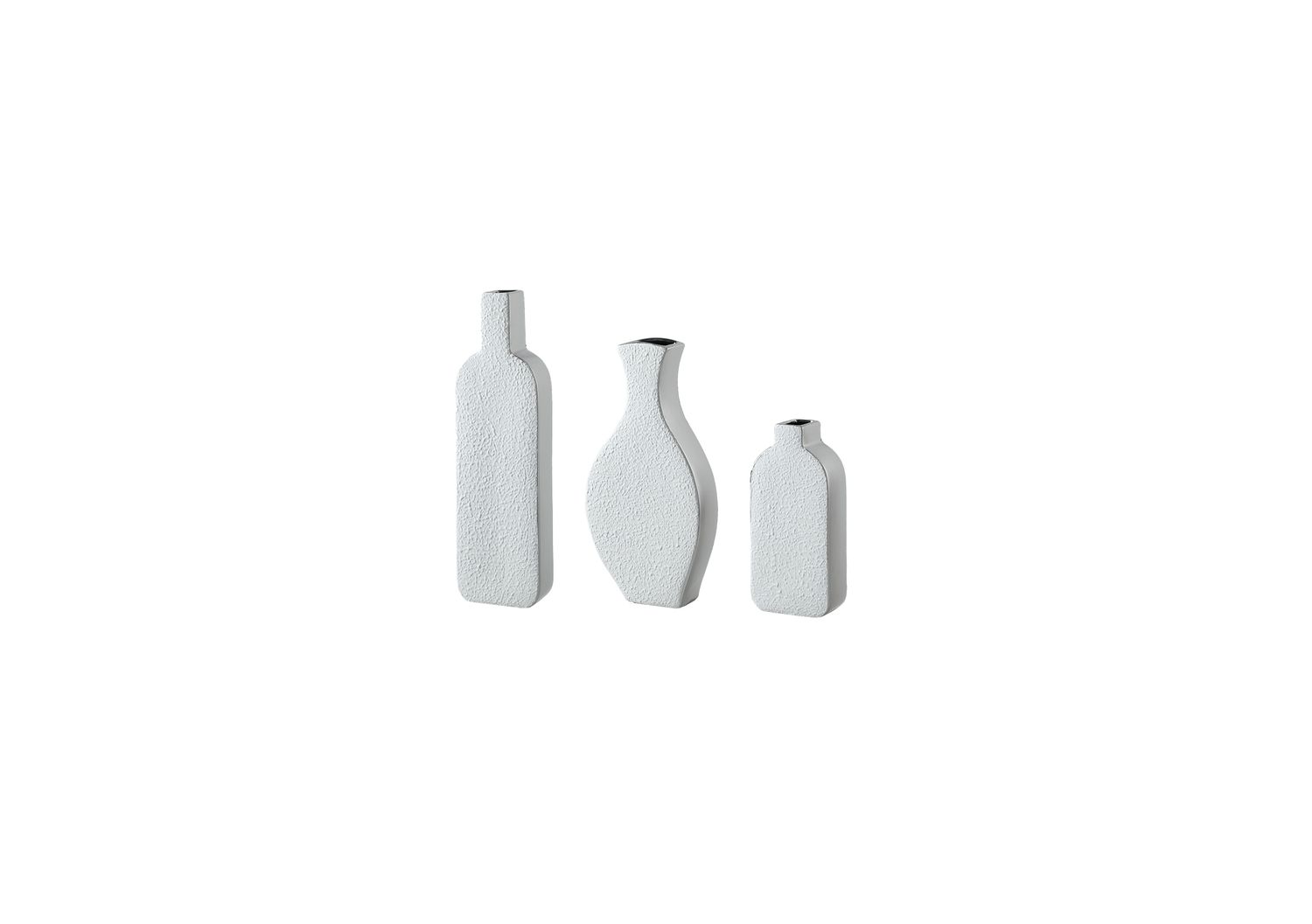 Silver-rimmed vase A B AND C
