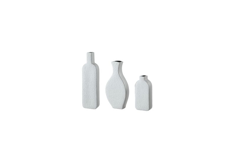 Silver-rimmed vase A B AND C