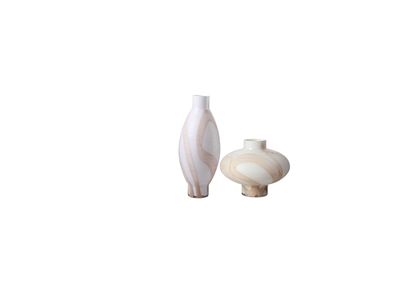 Grinding Line White Vase A AND B