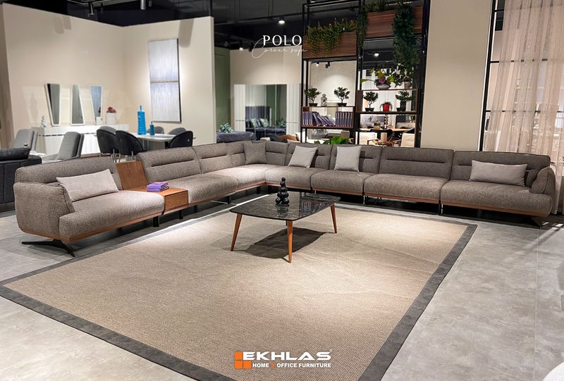 Polo L sofa brown