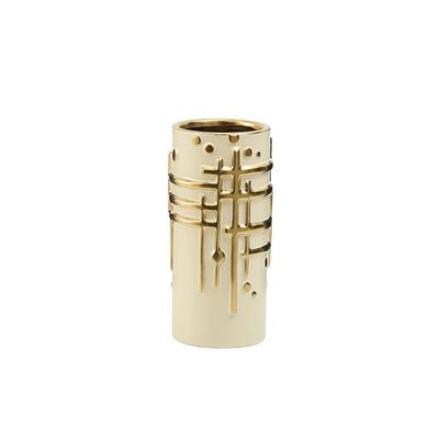 Gold Metal stamp  vase  B
