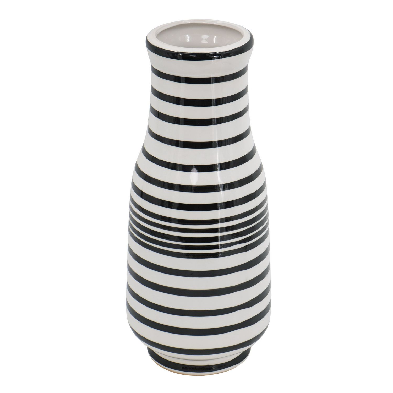 Black/White Hand Painted Vase