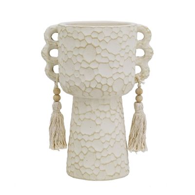 Planter With Hanging Tassel