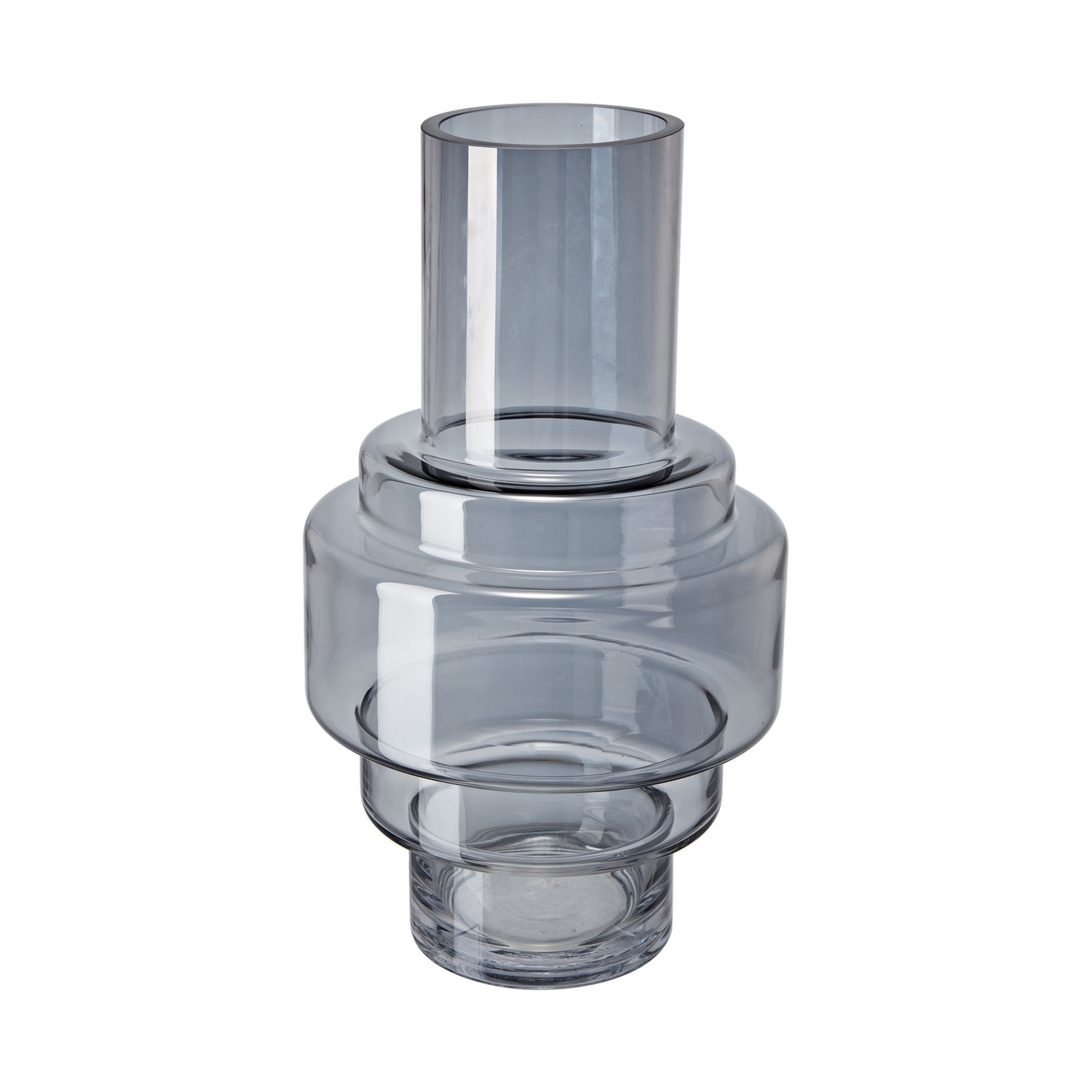 Geometric Smoke Luster Glass Vase