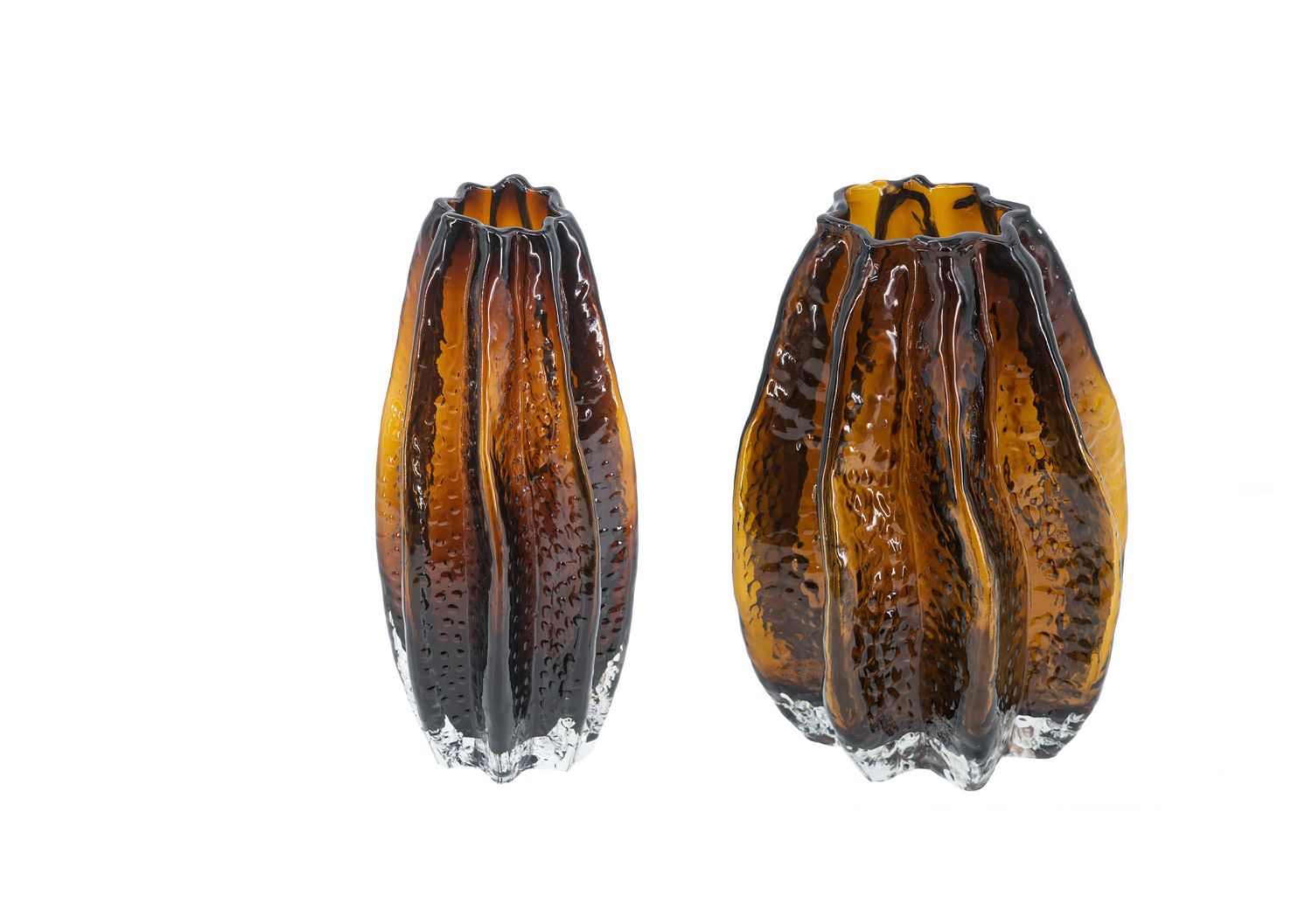 Large And Small Carambola Shape Glass Vase