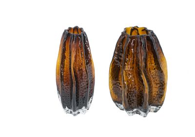 Large And Small Carambola Shape Glass Vase