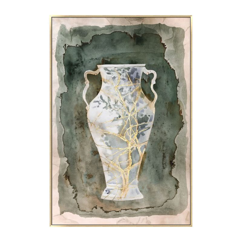 Vase Hand Painting On Canvas Art With PS Frame