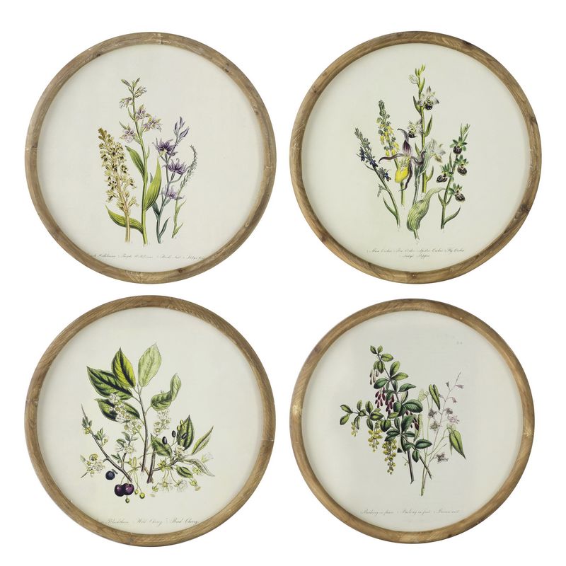 Flora Print Round Frame