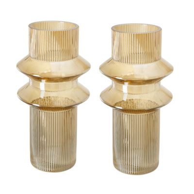 Amber Luster Glass Vase