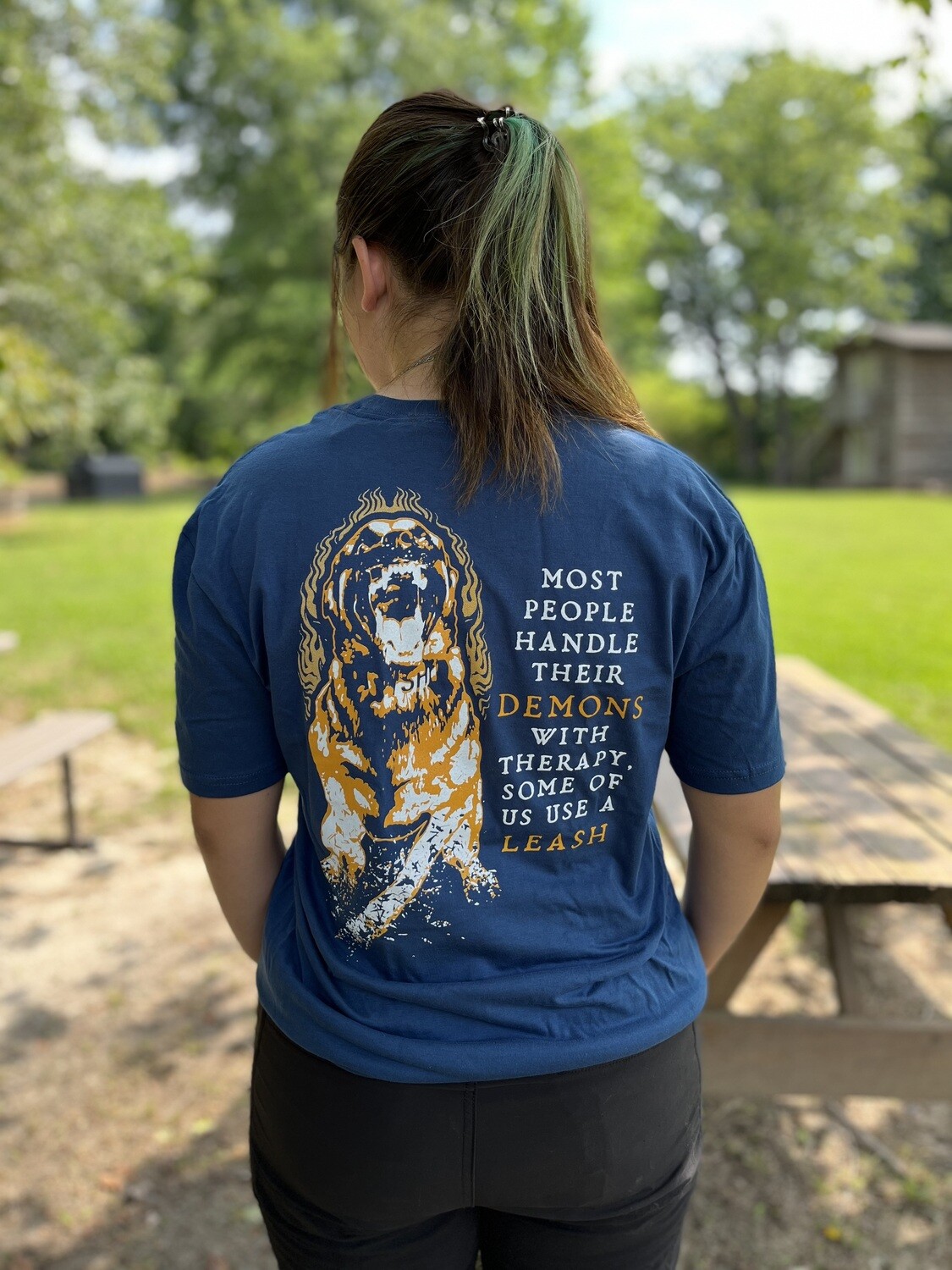 Most People Handle Their Demons With Therapy...T-Shirt (various colors), Size: S, Color: Blue