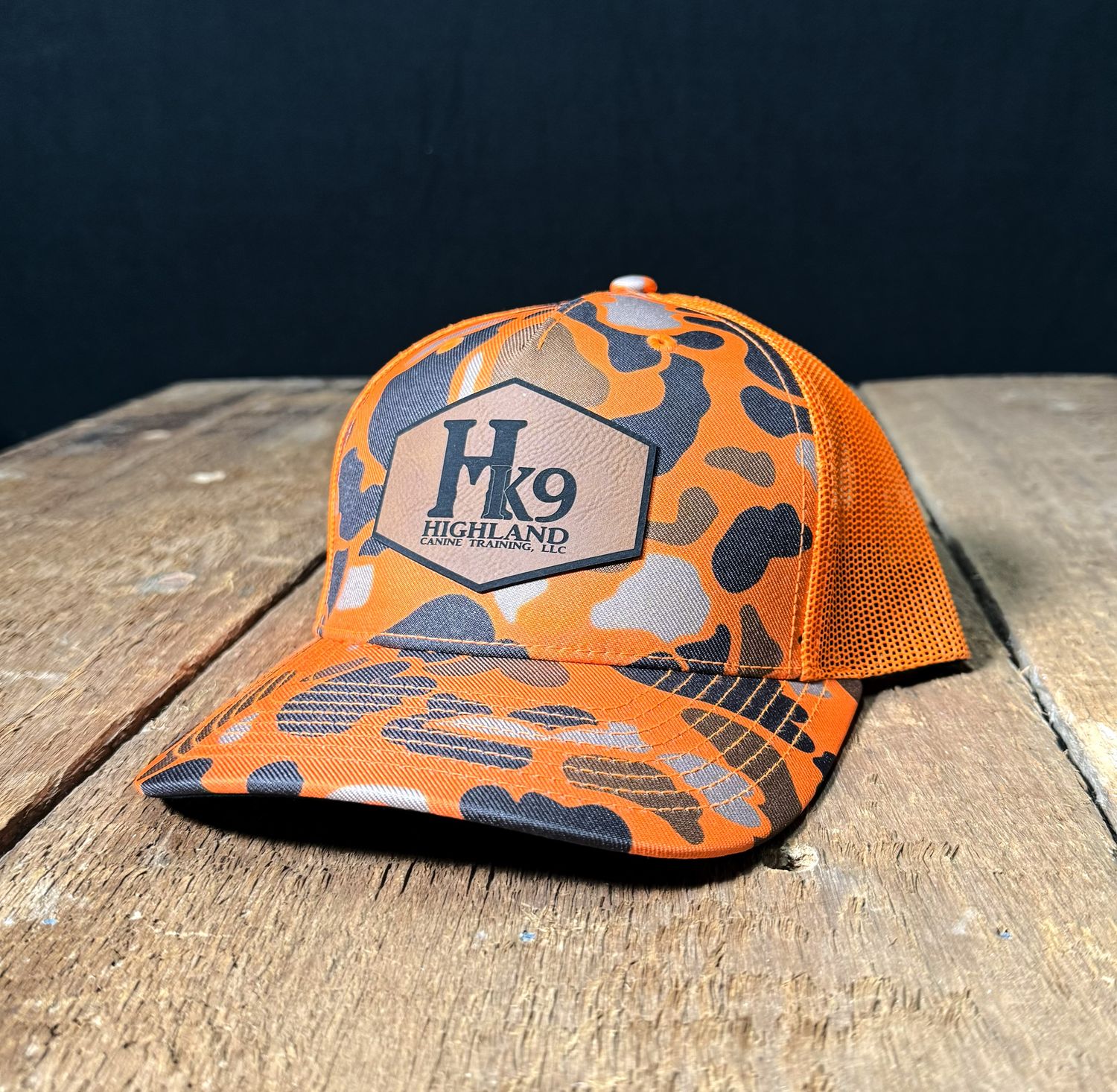HK9 Orange Camo with Leather Logo