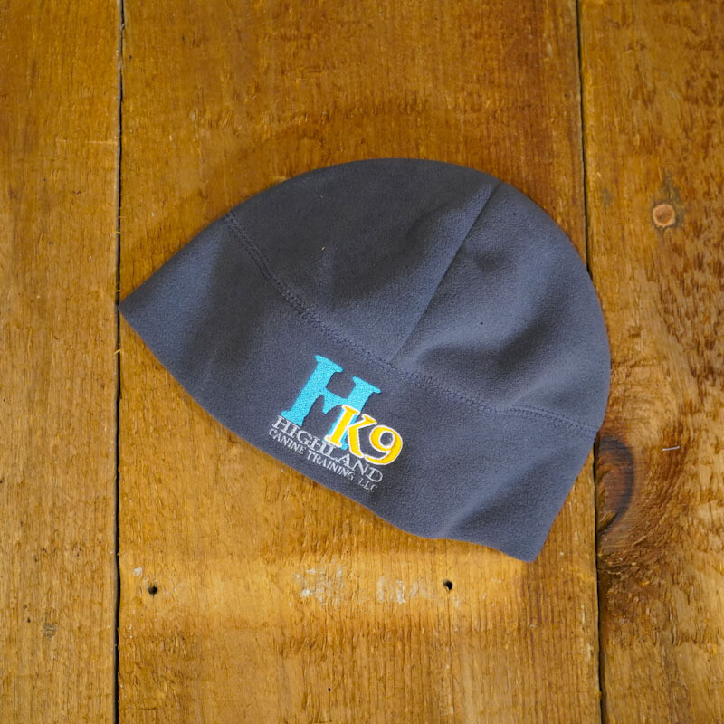 HK9 Fleece Charcoal Grey Watch Cap with Blue Logo