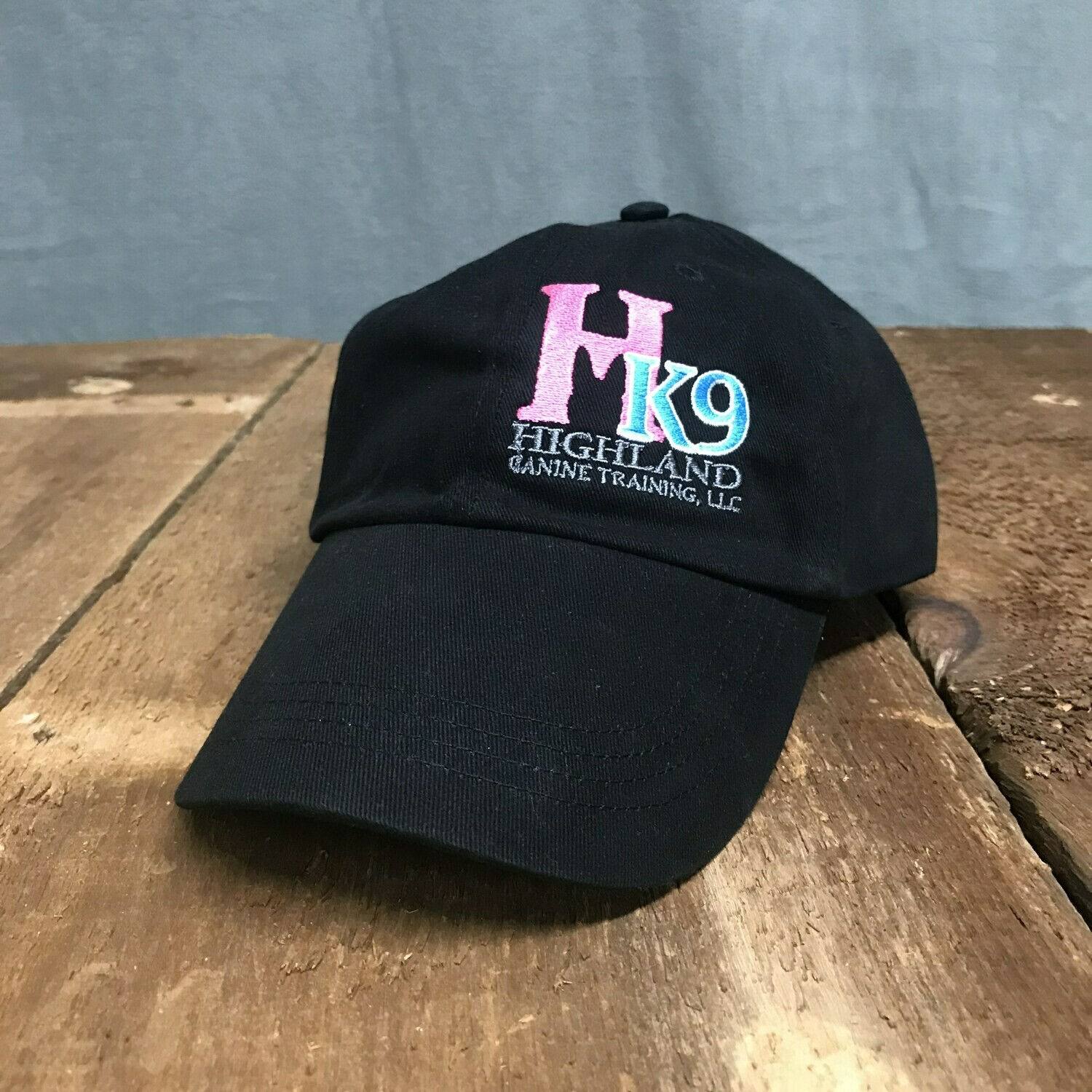 HK9 Black Low Profile Twill Hat with Pink Logo HK9 Black Low Profile Twill Hat with Pink Logo