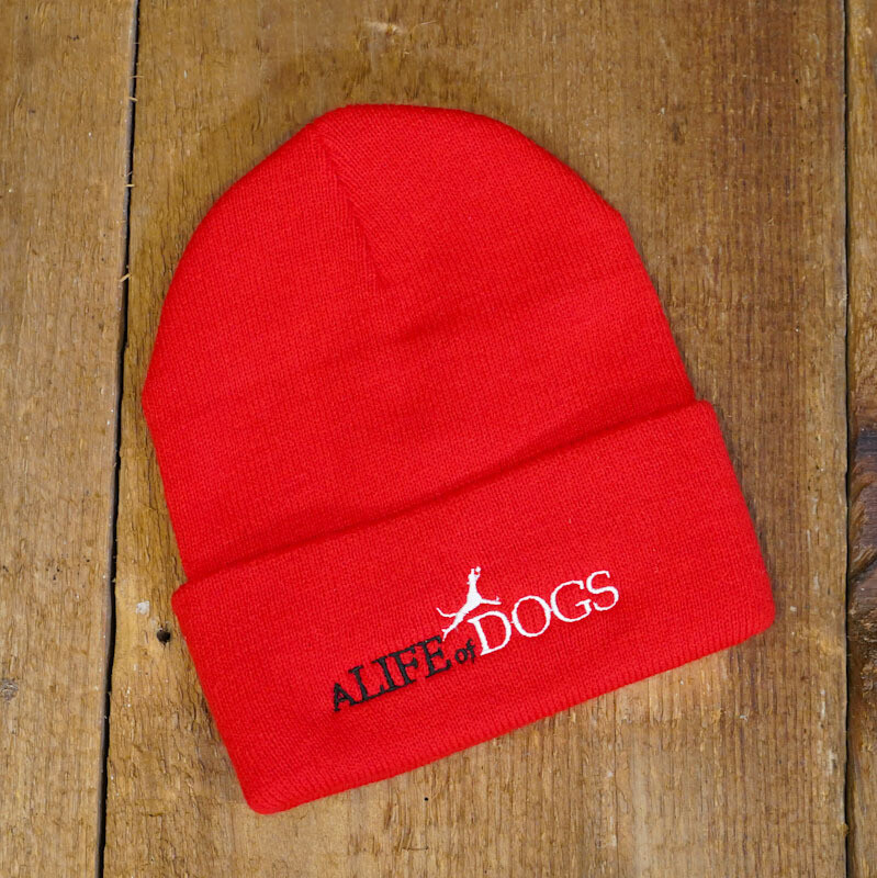 A Life of Dogs Scarlet Stocking Cap