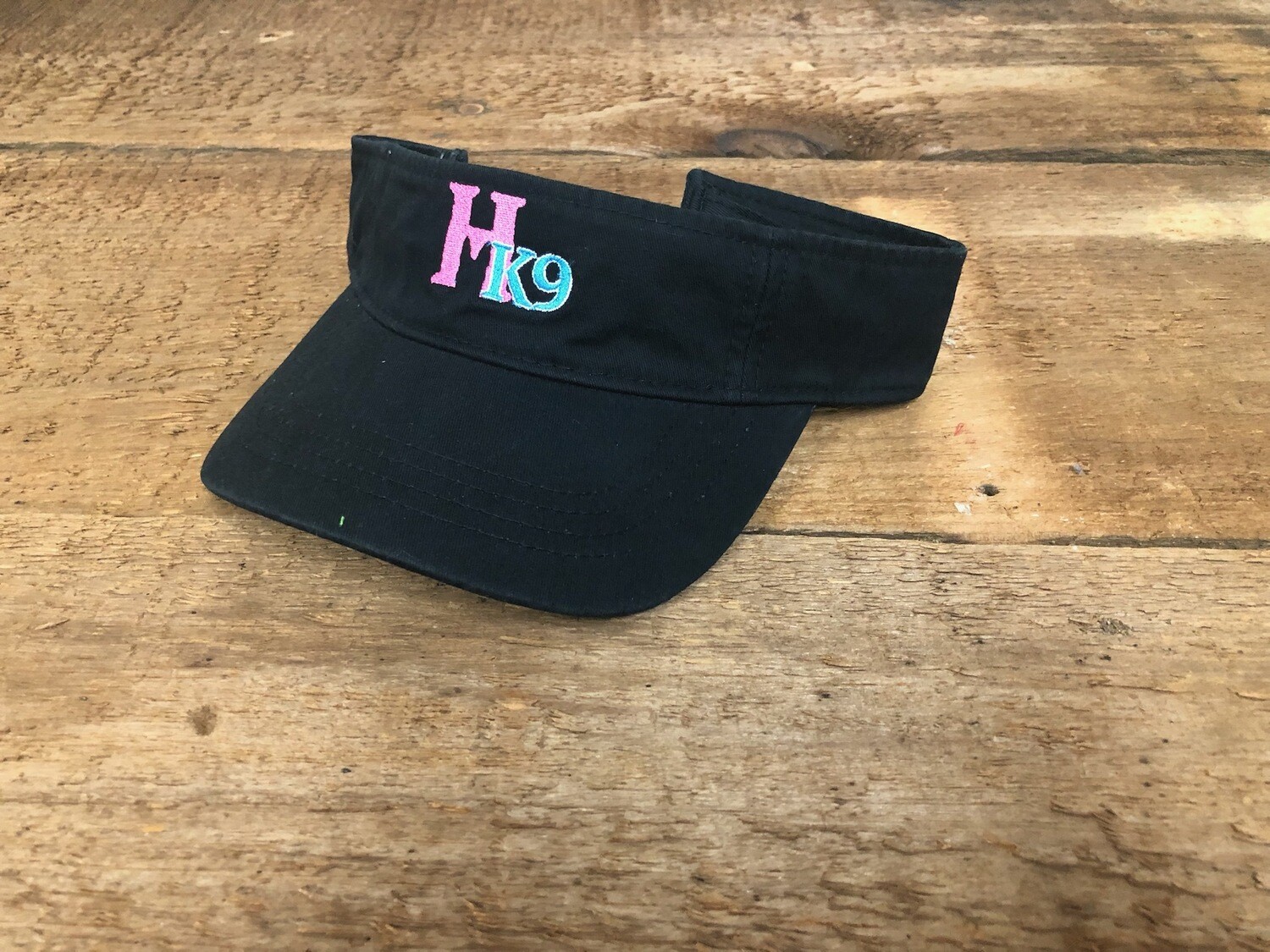 HK9 Black Visor with Pink and Blue Logo HK9 Black Visor with Pink and Blue Logo