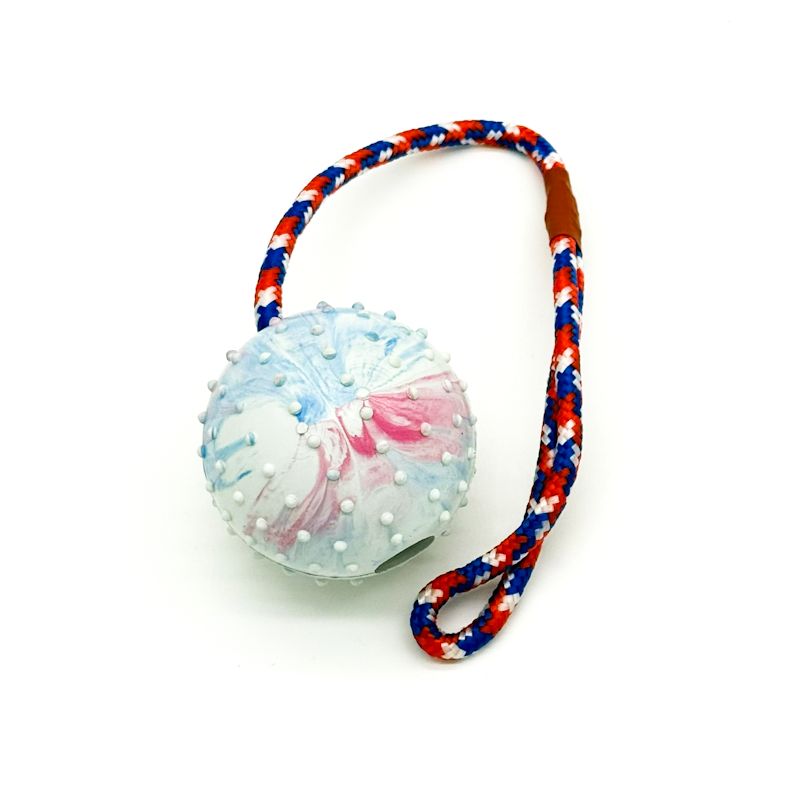Ball On Rope w/Knobs - Tie Dye - 2 Sizes Ball On Rope w/Knobs - Tie Dye - 2 Sizes