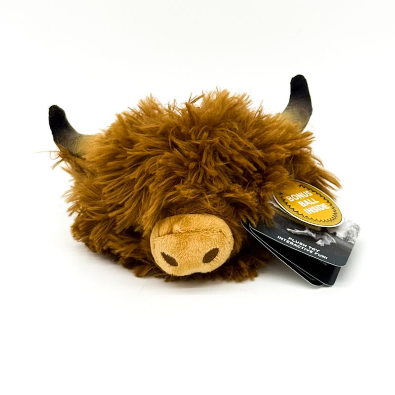 Highland Cow Plush Dog Toy (with Bonus Ball Inside)