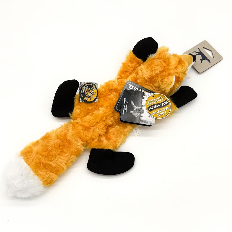 Stuffless Fox Plush Dog Toy