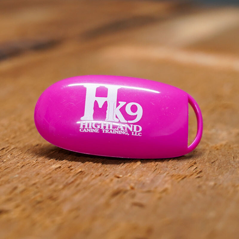 QT Clicker - Highland Canine Logo - Pink