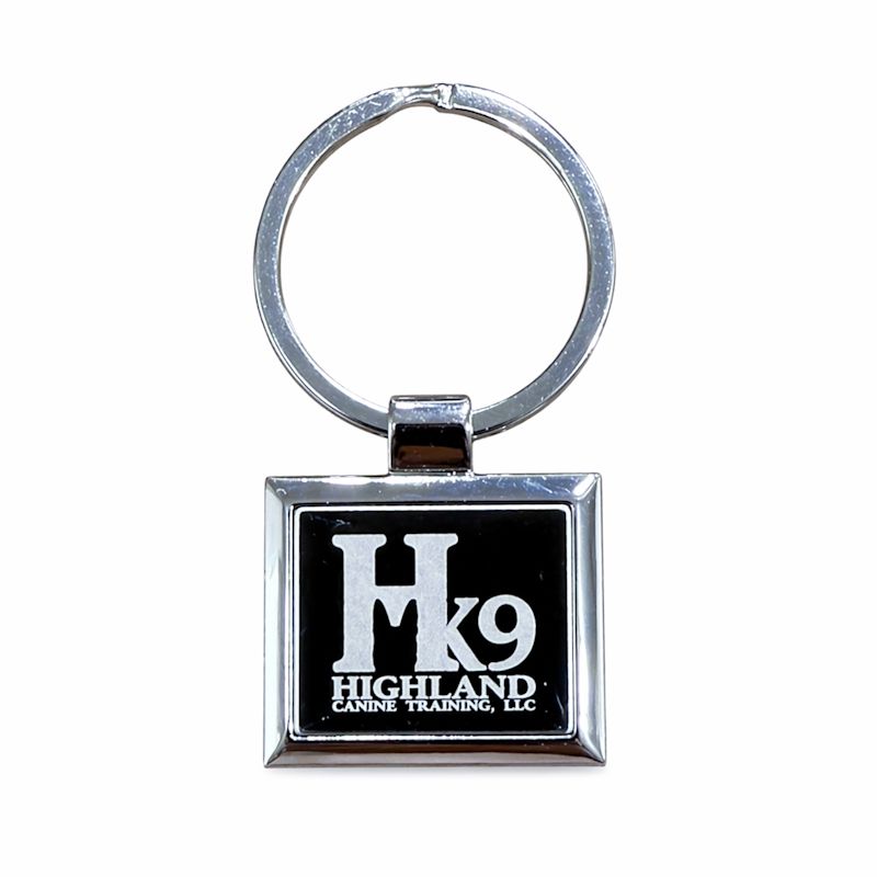 Highland K9 Chrome Keychain - Square