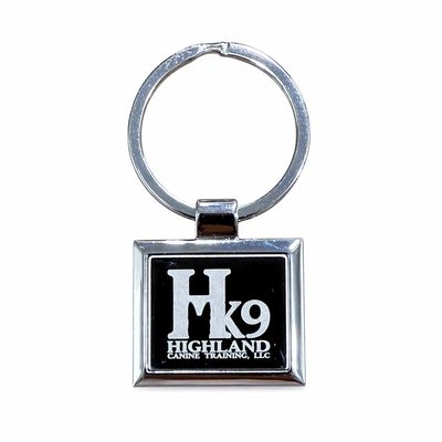 Highland K9 Chrome Keychain - Square