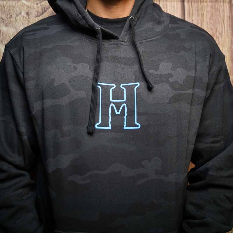 Highland Canine Blue on Black Camo Hoodie