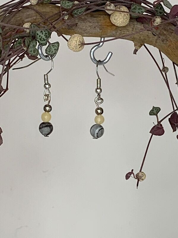 Gelbe Jade/Marmor: Ohrringe