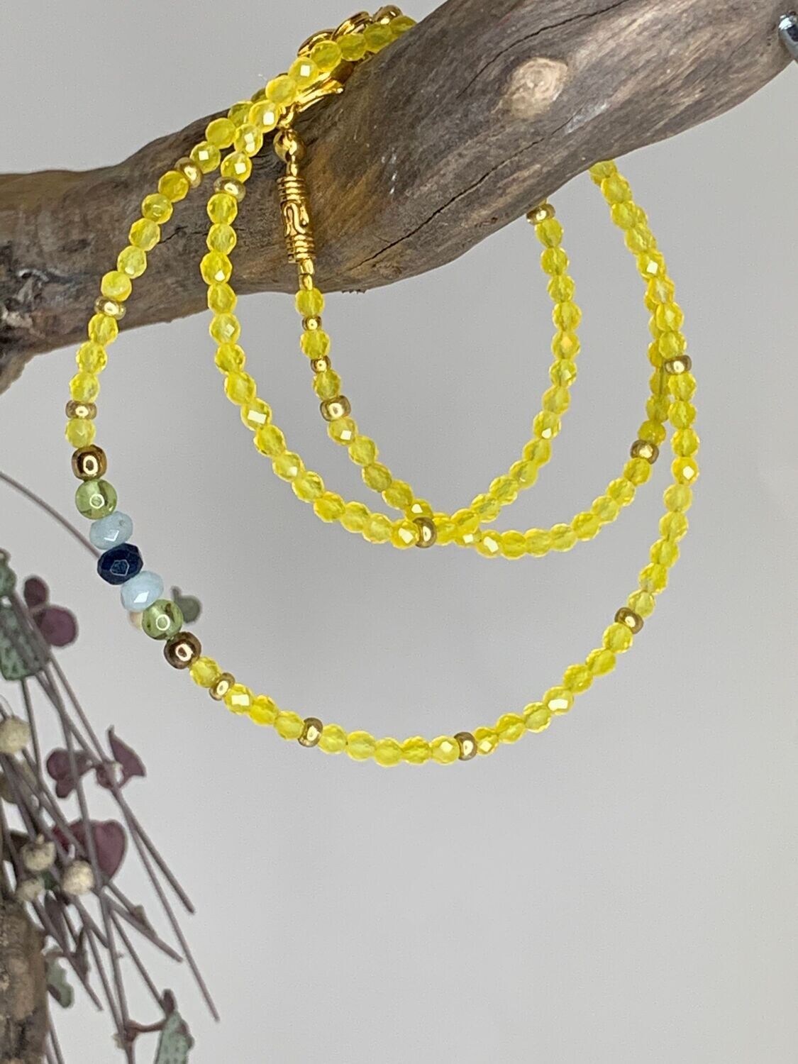 Gelber  Achat: Edelstein Kette