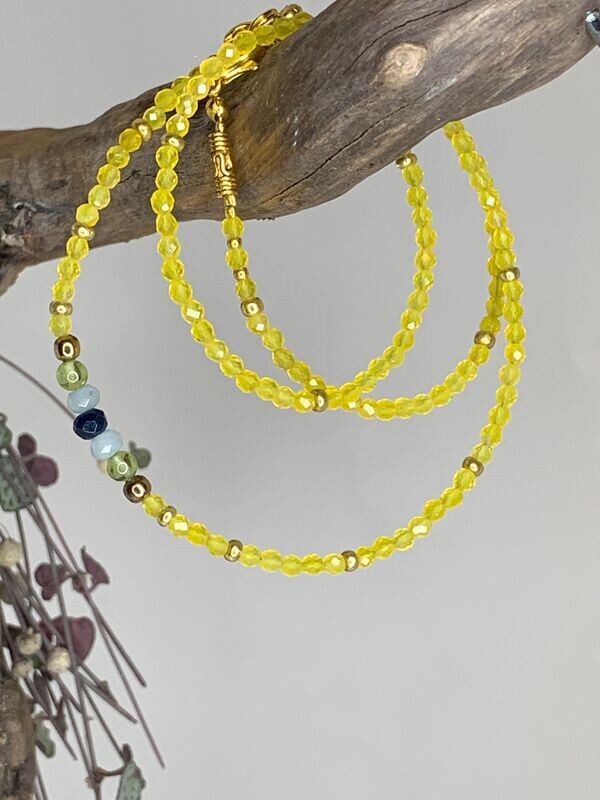 Gelber  Achat: Edelstein Kette