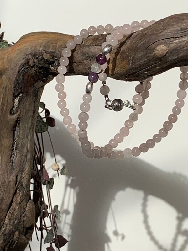 Rosenquarz: Edelstein Kette