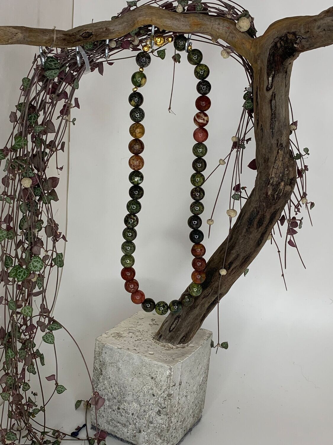 Drachenblut Jaspis/Roter Jaspis: Edelstein Kette