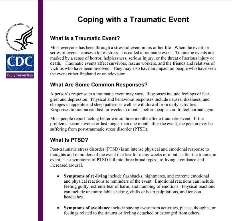 Coping with a Traumatic Event