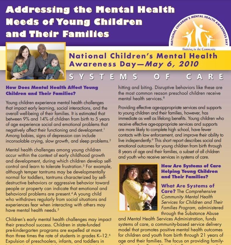Addressing the Mental Health Needs of Young Children and Their Families