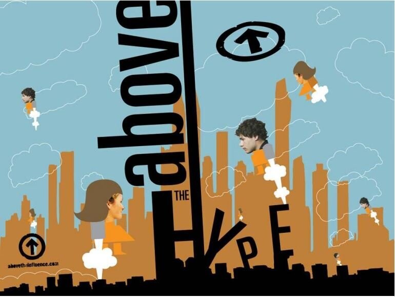 Above the Influence: Above The Hype - Postcard (Blue & Tan)
