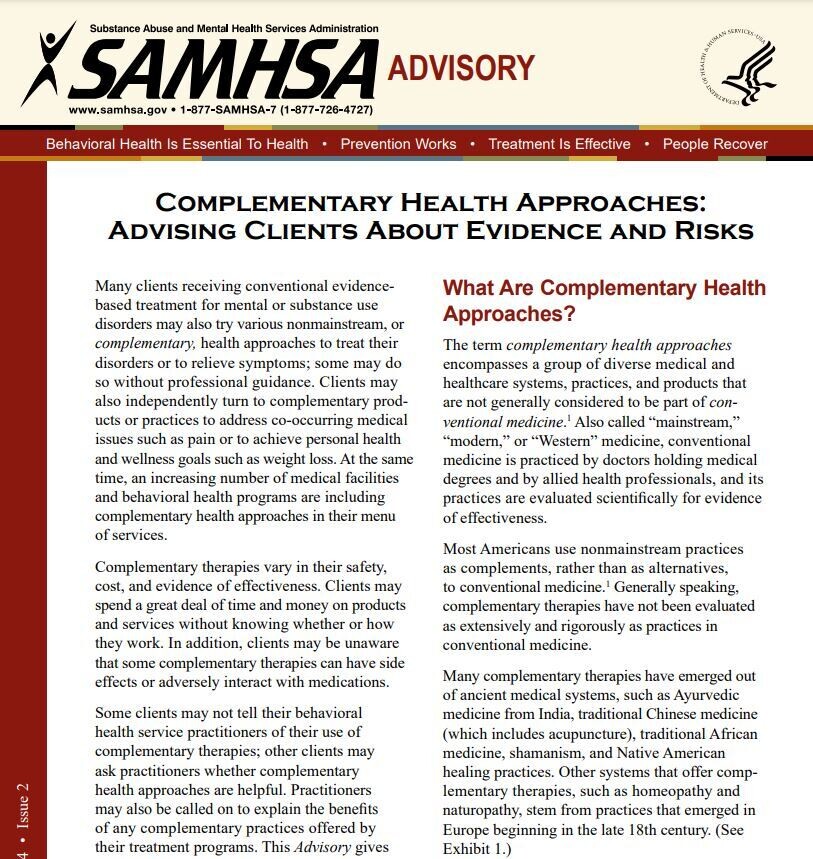 Advisory: Complementary Health Approaches