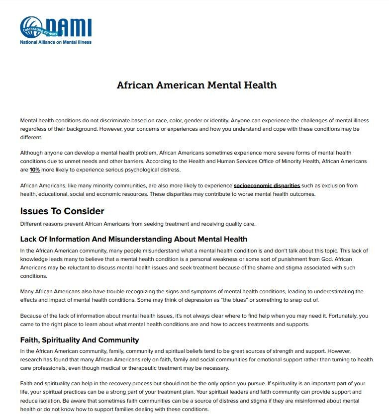 African American Mental Health