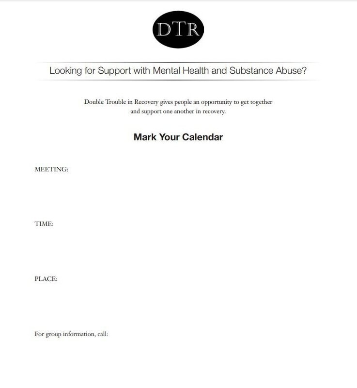 Calendar and Bulletin for 12 Step Recovery Meetings - Co-Occurring and Substance Use