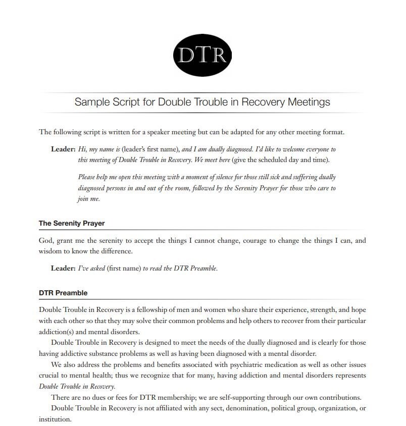 Sample Script for Leadership in 12 Step Recovery Meetings