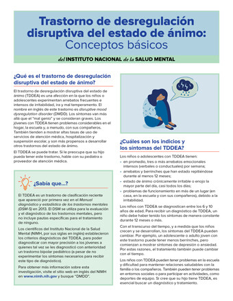 Trastorno de desregulación disruptiva del estado de ánimo: Conceptos básicos SPANISH - Disruptive Mood Dysregulation Disorder: The Basics