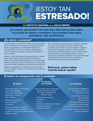 ¡Estoy tan estresado! hoja informativa SPANISH - I’m So Stressed Out! Fact Sheet