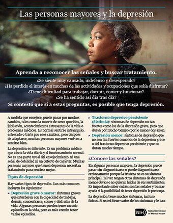 Las personas mayores y la depresión Older Adults and Depression SPANISH - Older Adults and Depression