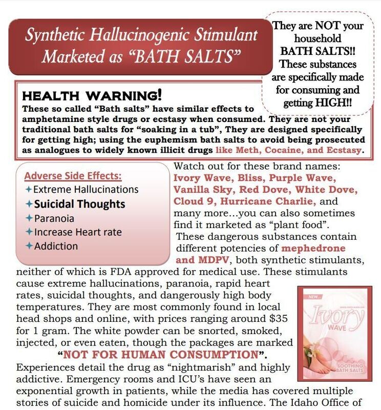 Synthetic Hallucinogenic Stimulant Marketed as "Bath Salts" - Fact Sheet