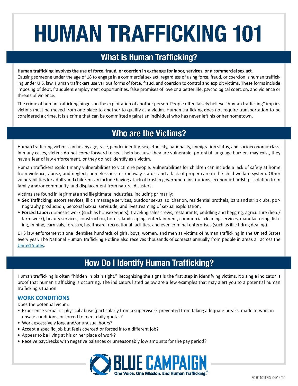 Human Trafficking 101 (English)