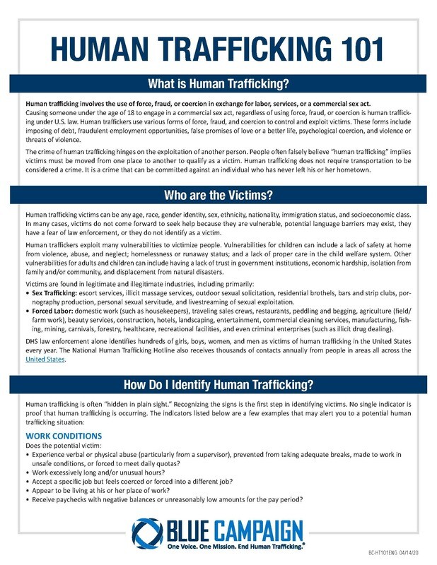 Human Trafficking 101 (English)