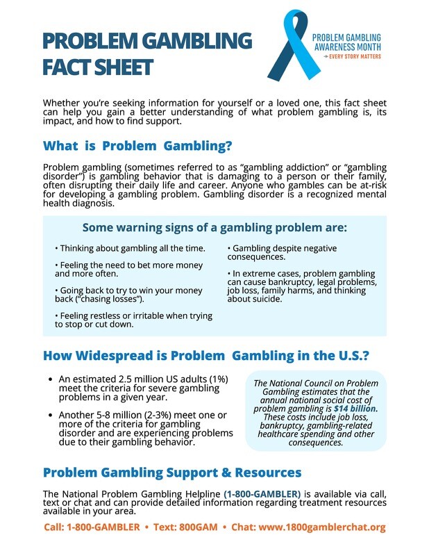 Problem Gambling Fact Sheet