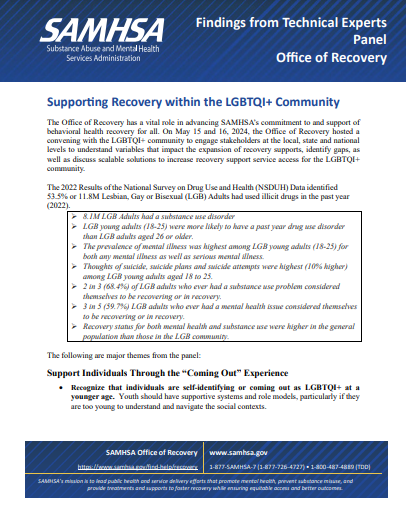 Supporting Recovery within the LGBTQI+ Community