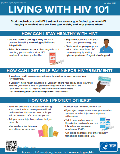 LIVING WITH HIV 101 Also SPANISH INFORMACIÓN BÁSICA SOBRE CÓMO VIVIR CON EL VIH