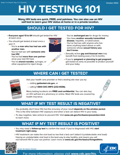 HIV TESTING 101 Also SPANISH INFORMACIÓN BÁSICA SOBRE LAS PRUEBAS DEL VIH