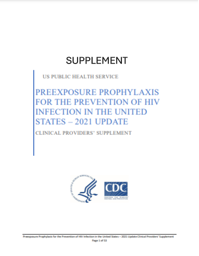 PREEXPOSURE PROPHYLAXIS FOR THE PREVENTION OF HIV INFECTION / SUPPLEMENT
